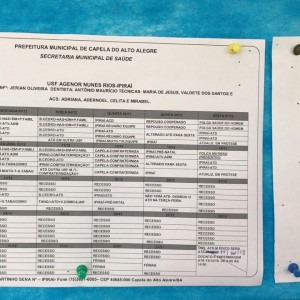 Cronograma de atendimento da Unidade Básica de Saúde Agenor Nunes - Dezembro