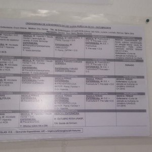 Cronograma de atendimento da Unidade Básica de Saúde Maria Áurea - Novembro